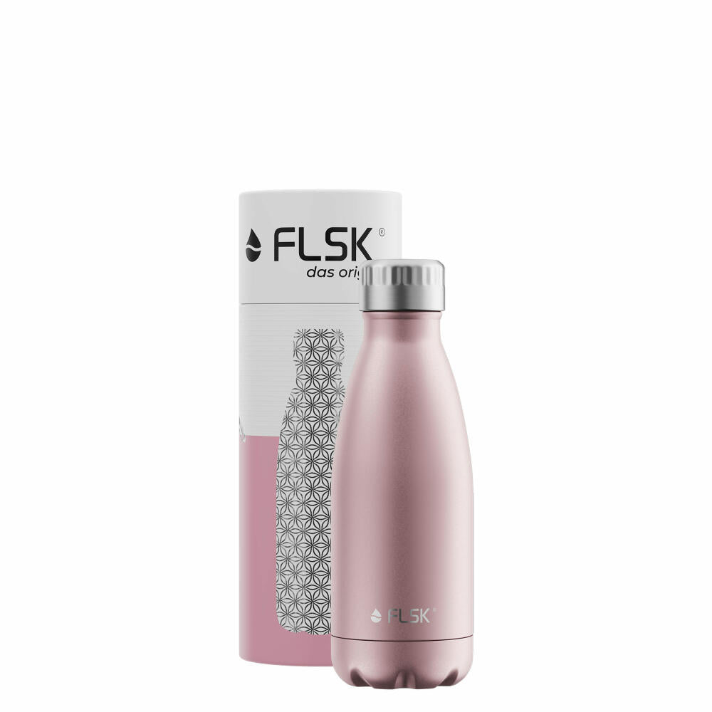 FLSK Trinkflasche Roségold, Isolierflasche, Thermoflasche, Flasche, Edelstahl, 350 ml, 1010-0350-0011