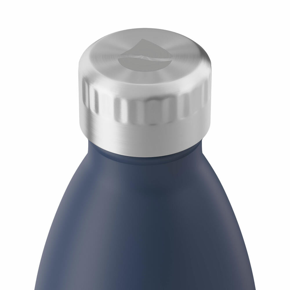 FLSK Trinkflasche MDNGHT, Isolierflasche, Thermoflasche, Flasche, Edelstahl, Dunkelblau, 1 L, 1010-1000-0012