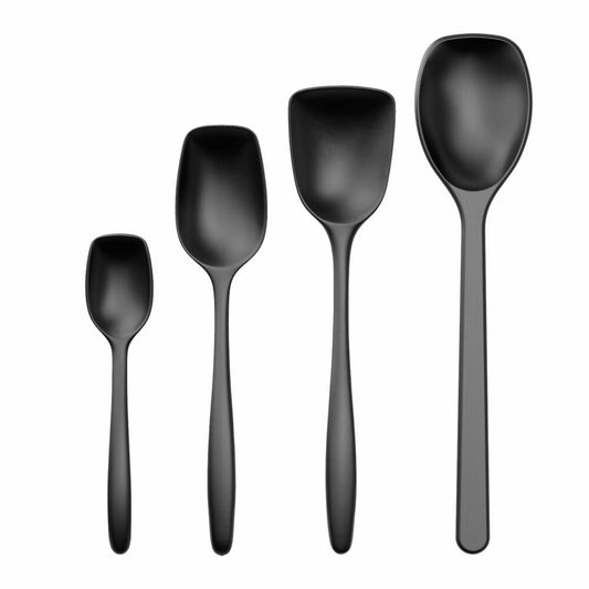 Rosti mixing spoon set 4-piece New Classic, kitchen helper, plastic, black, 30120