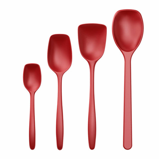 Rosti mixing spoon set 4-piece New Classic, kitchen helper, plastic, red, 30119