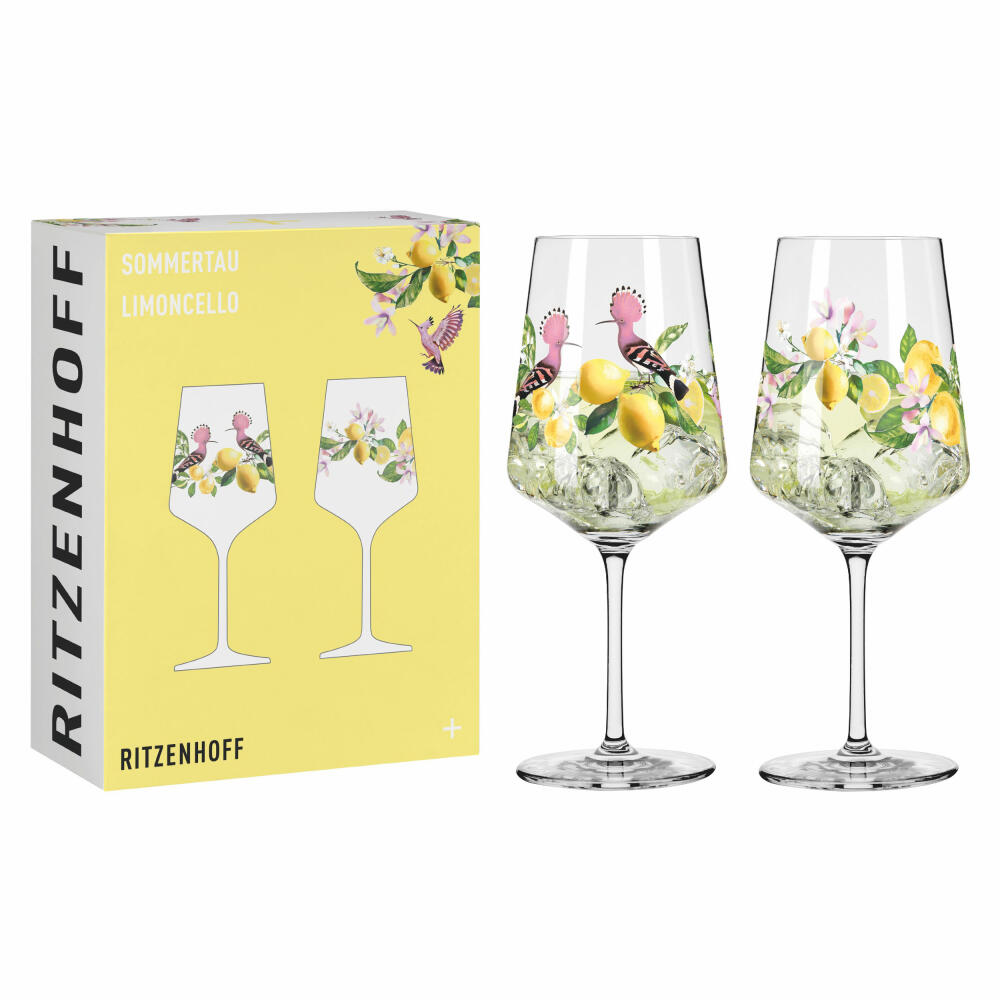 Ritzenhoff Limoncello Sommertau F24, set of 2, R. Richter, aperitif glass, crystal glass, 544 ml, 6041005