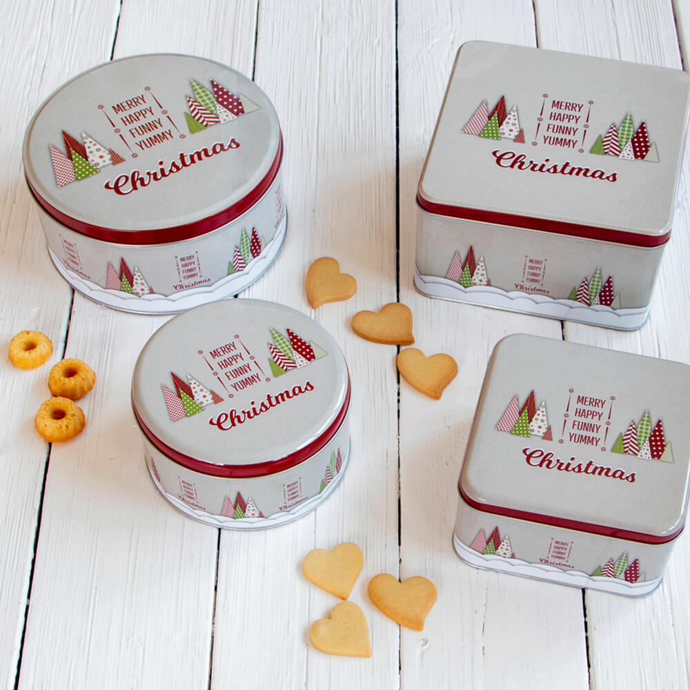 Städter biscuit tin Yummy Christmas round, cookie tin, biscuit tin, tin can, cookie tin, tinplate, Ø 16.5 cm, 710016