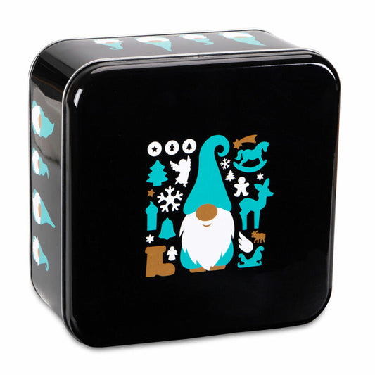 Städter Gebäckdose Weihnachtswichtel Quadratisch, Plätzchendose, Gebäck Dose, Blechdose, Keksdose, Weißblech, 16.5 x 16.5 cm, 710184