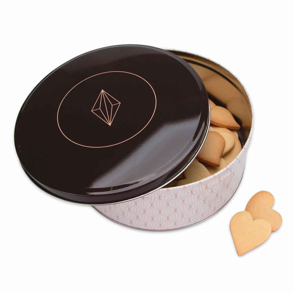 Städter Biscuit Tin Vanilla Diamonds Round, Cookie Tin, Pastry Tin, Tin Can, Biscuit Tin, Tinplate, Ø 22 cm, 710047