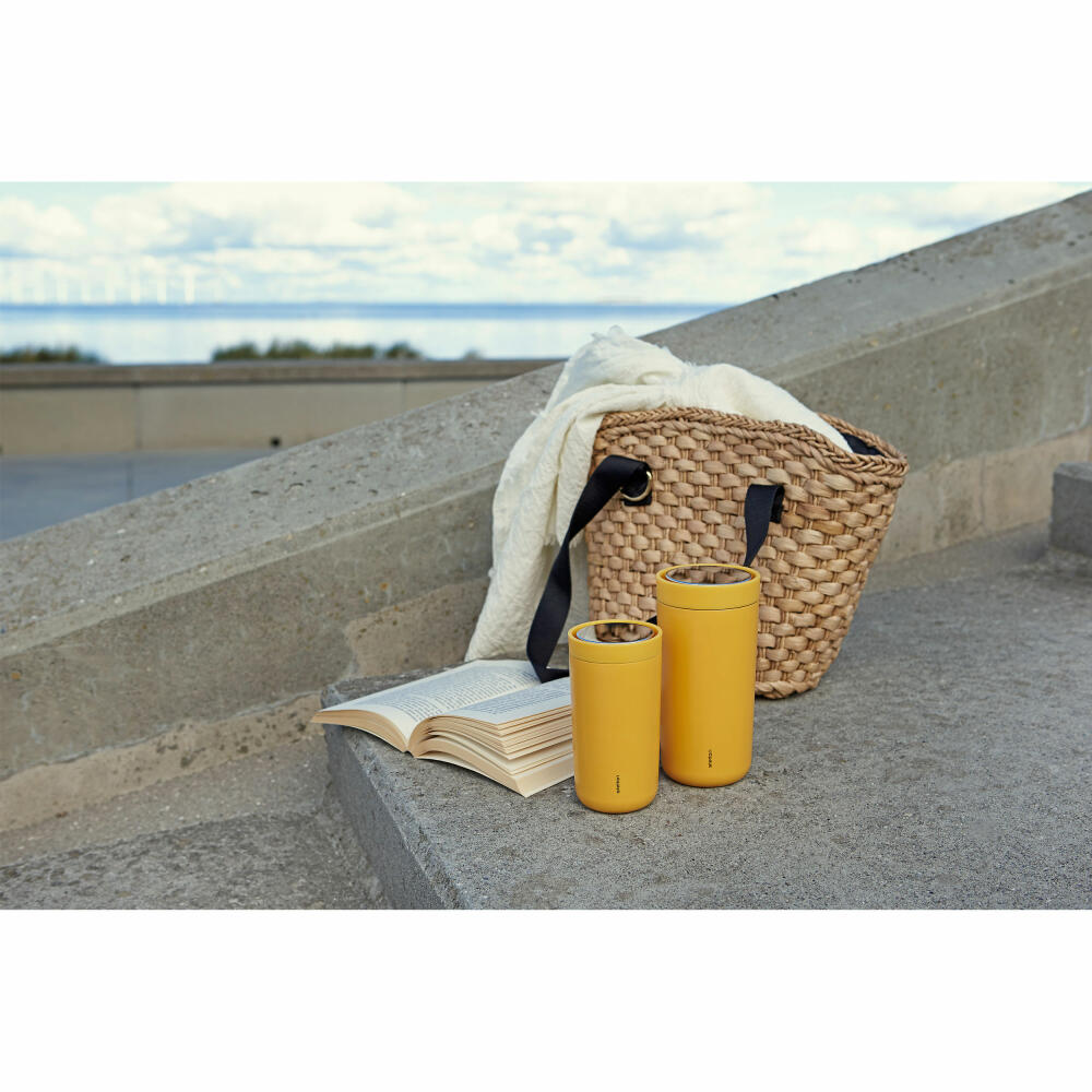 Stelton Thermobecher To Go Click, Isolierbecher, Edelstahl, Kunststoff, Poppy Yellow, 200 ml, 675-43