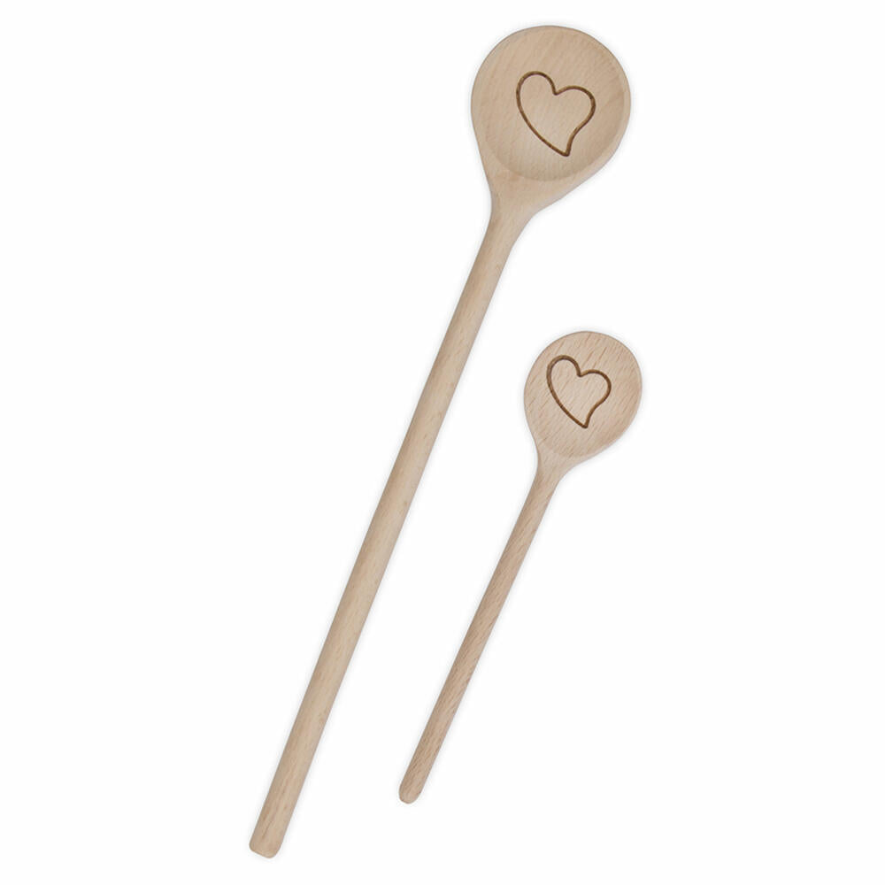 Städter Cooking Spoon Heart Round, Cooking Spoon, Stirring Spoon, Kitchen Spoon, Kitchen Aid, Wood, 16 cm, 815100