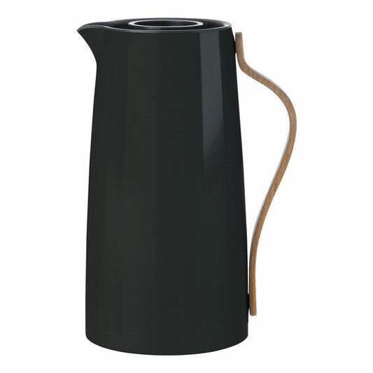 Stelton Emma Isolierkanne Kaffee Black, Kanne, Isokanne, Edelstahl, Kunststoff, Buchenholz, Schwarz, 1.2 L, x-200-2