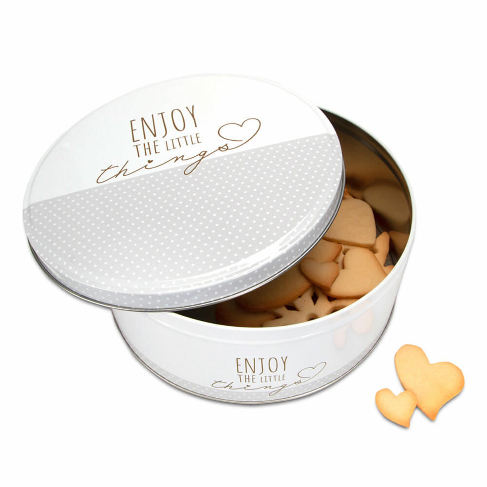 Städter biscuit tin Enjoy the little things Round, cookie tin, biscuit tin, tin can, cookie tin, tinplate, Ø 22 cm, 710207