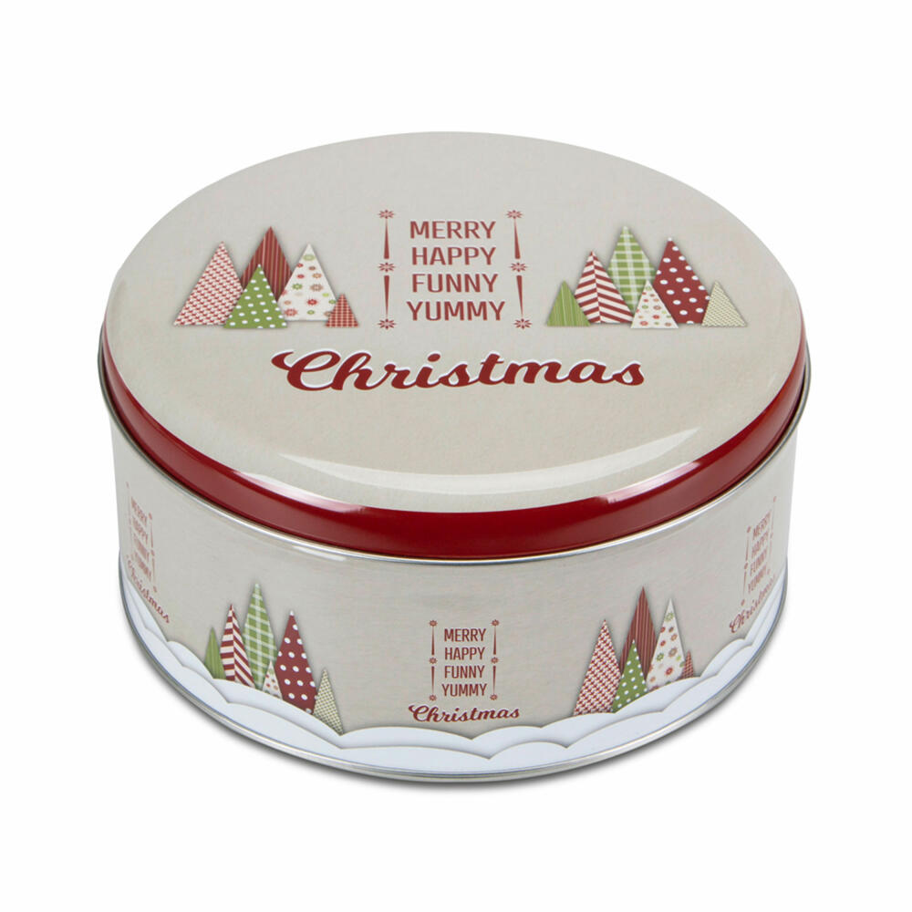 Städter biscuit tin Yummy Christmas round, cookie tin, biscuit tin, tin can, cookie tin, tinplate, Ø 16.5 cm, 710016