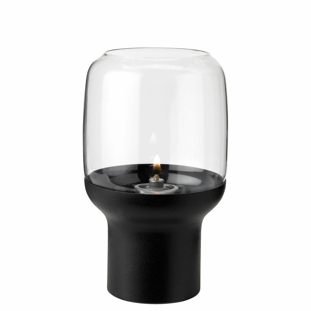 Stelton Lantern Hoop Black, Tealight Holder, Decorative Light, Steel, Glass, Black, 17 cm, 618