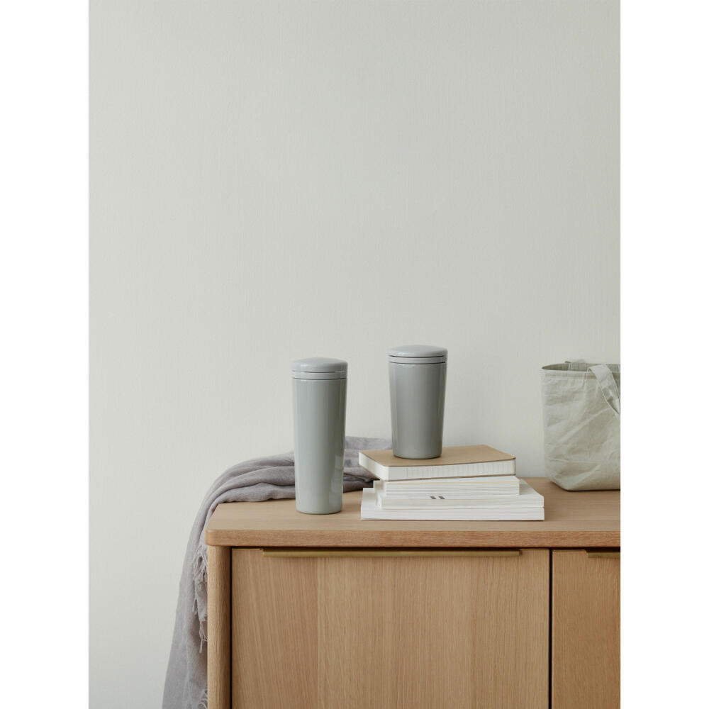 Stelton Thermobecher Carrie Light Grey, Trinkbecher, Edelstahl, Kunststoff, Grau, 400 ml, 361-1