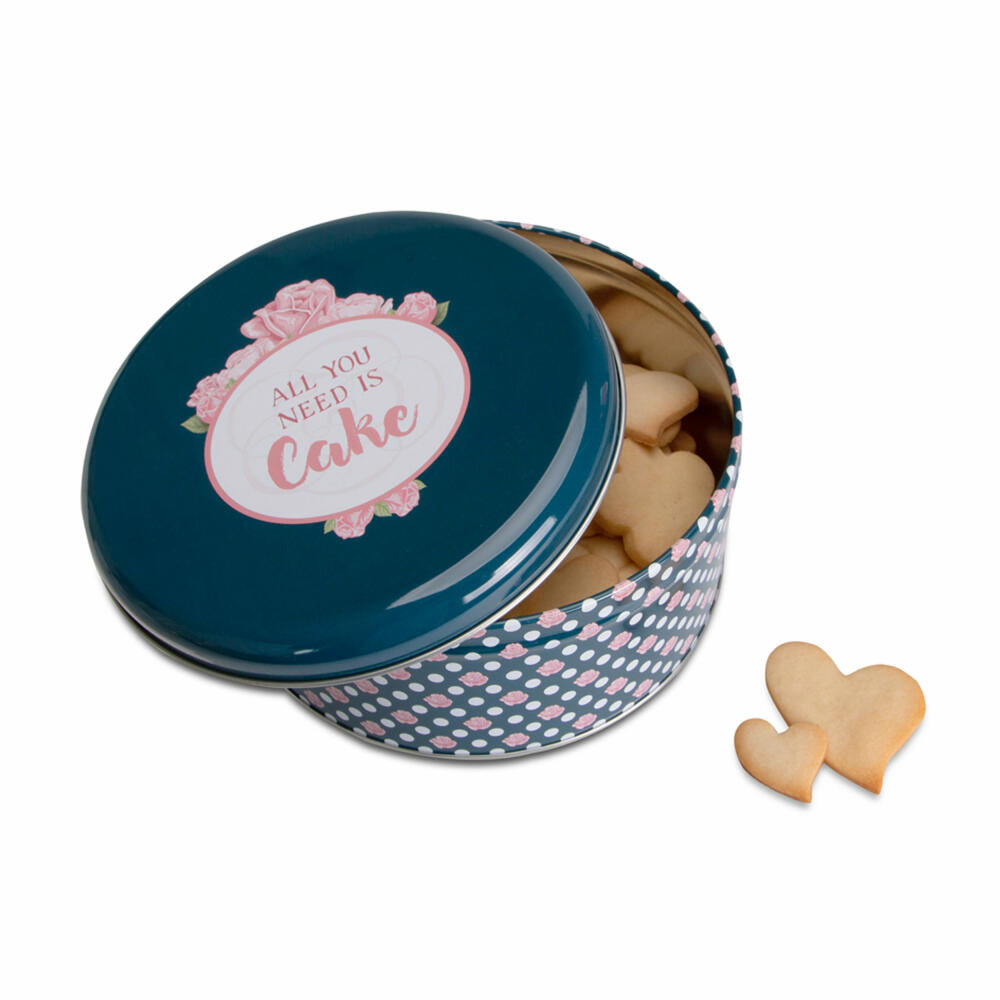 Städter biscuit tin All you need is Cake Round, cookie tin, pastry tin, tin can, biscuit tin, tinplate, Ø 16.5 cm, 710092