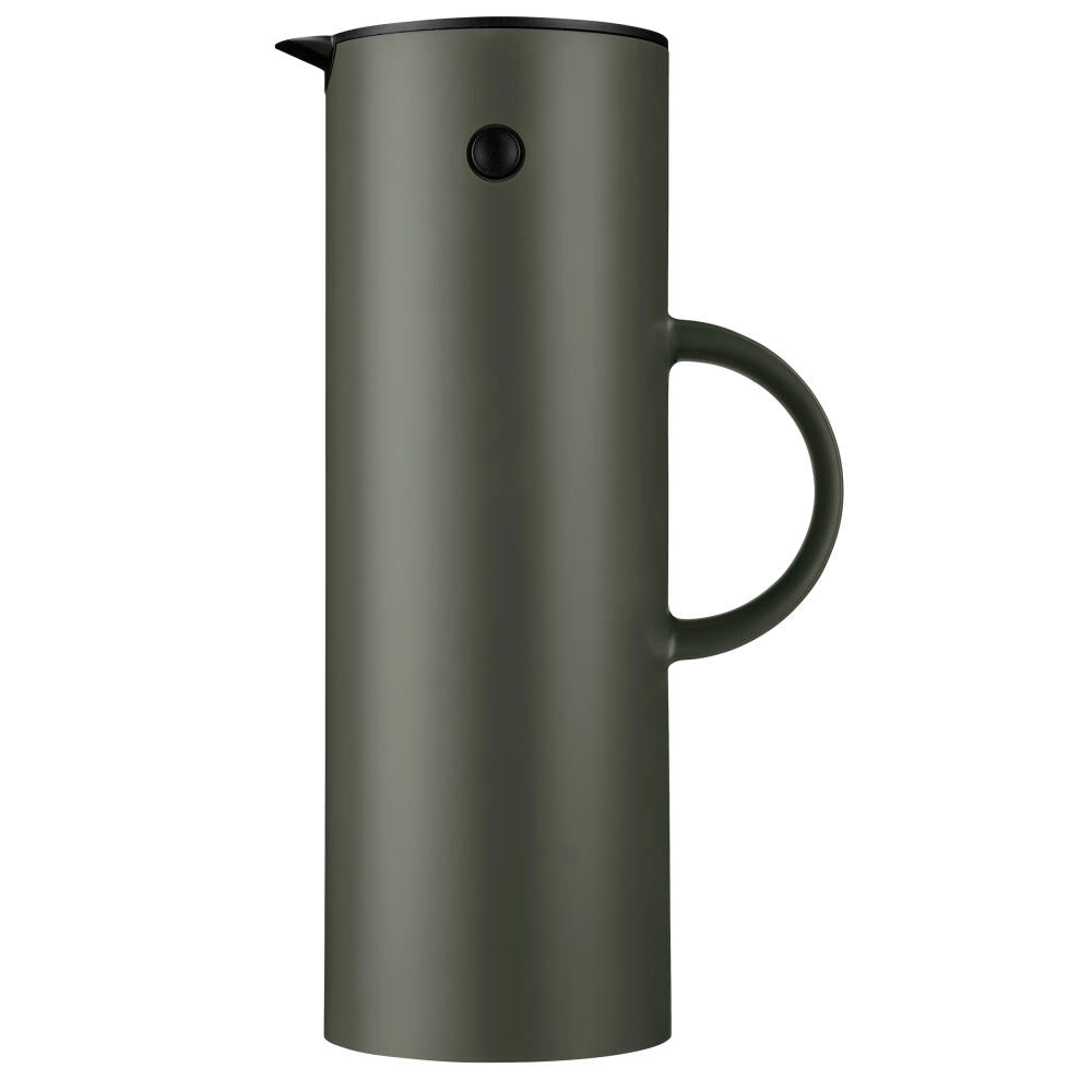 Stelton insulated jug EM77, thermos flask, ABS plastic, glass, PP plastic, POM plastic, TPE plastic, Soft Dark Forest, 1 L, 995-4