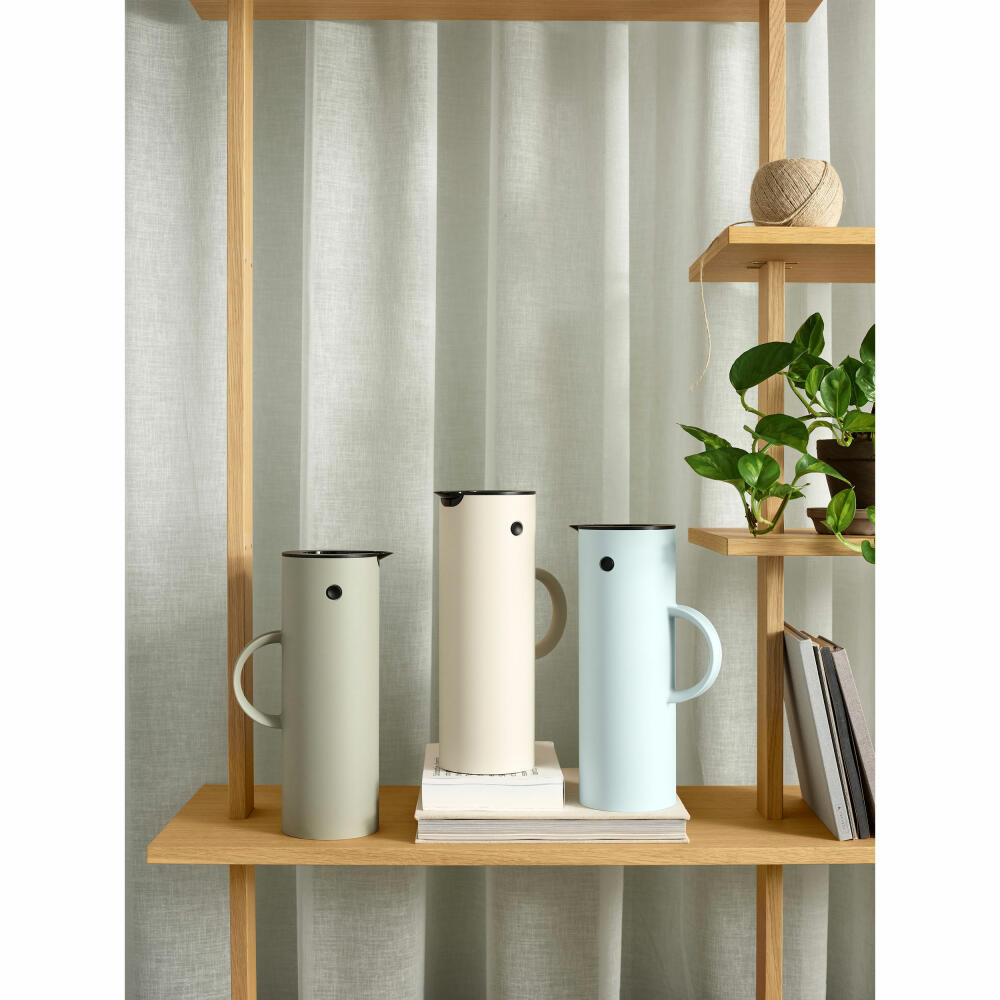 Stelton Isolierkanne EM77, Thermokanne, Kaffeekanne, Kunststoff, Glas, Soft Sand, 1 L, 995