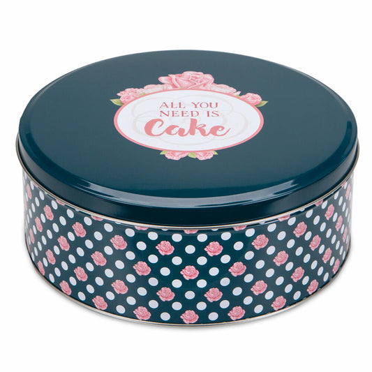 Städter biscuit tin All you need is Cake Round, cookie tin, pastry tin, tin can, biscuit tin, tinplate, Ø 22 cm, 710085