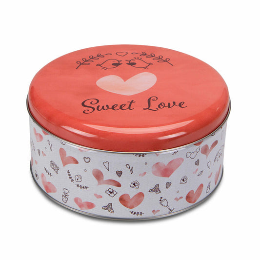 Städter biscuit tin Sweet Love Round, cookie tin, biscuit tin, tin can, cookie tin, tinplate, Ø 16.5 cm, 710139