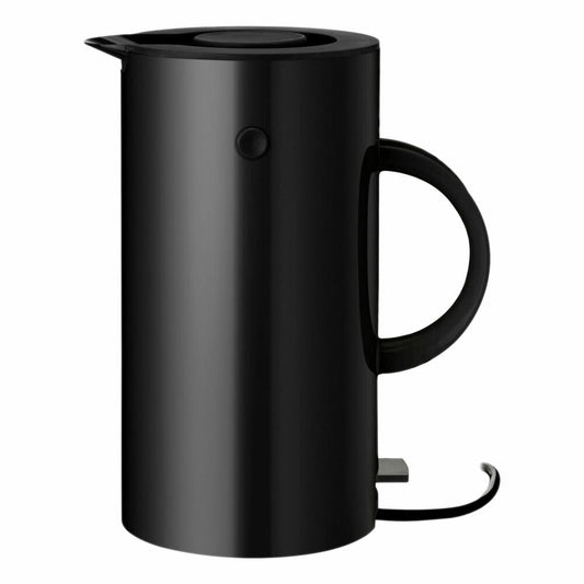 Stelton EM77 Wasserkocher, Wasser Kocher, Wassererhitzer mit Kalkfilter und Trockengehschutz, Kunststoff, Schwarz, 1.5 L, 890