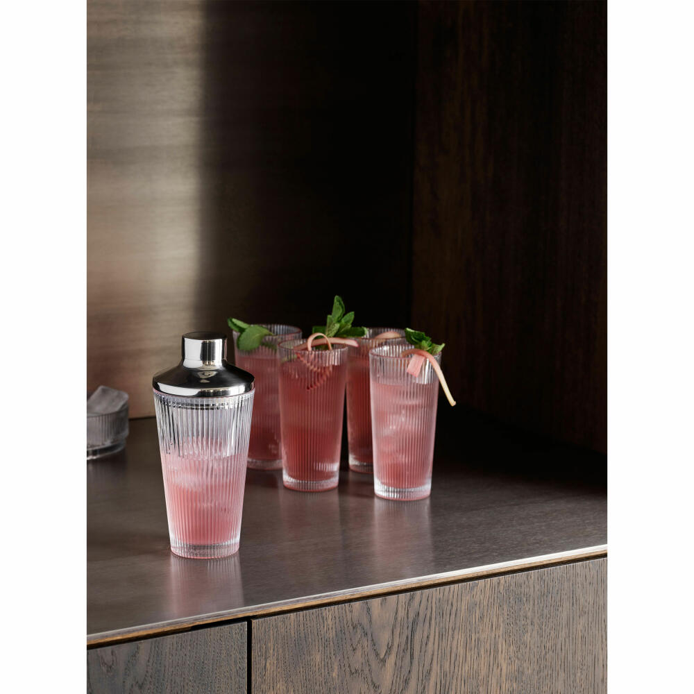 Stelton Longdrinkglas Pilastro 4er Set, Cocktailgläser, Becher, Glas, Clear, 300 ml, X-509