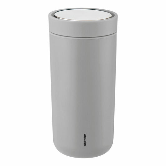 Stelton To Go Click Becher, Trinkbecher, Cup, Edelstahl, Kunststoff, Light Grey Matt, 400 ml, 685-13