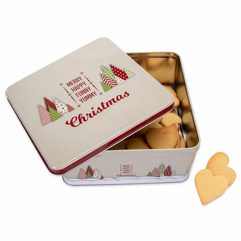 Städter biscuit tin Yummy Christmas square, cookie tin, biscuit tin, tin can, cookie tin, tinplate, 21 x 21 cm, 710030