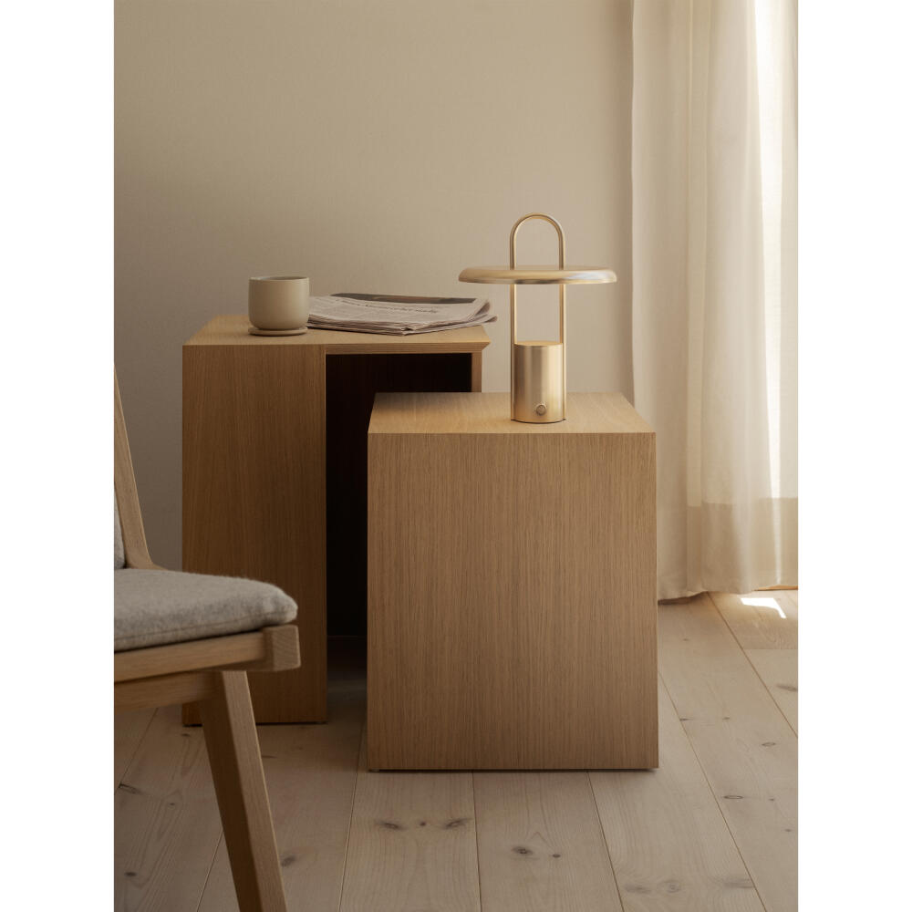 Stelton portable Tischleuchte Pier, Lampe, Eisen, ABS Kunststoff, Brass, 614-2