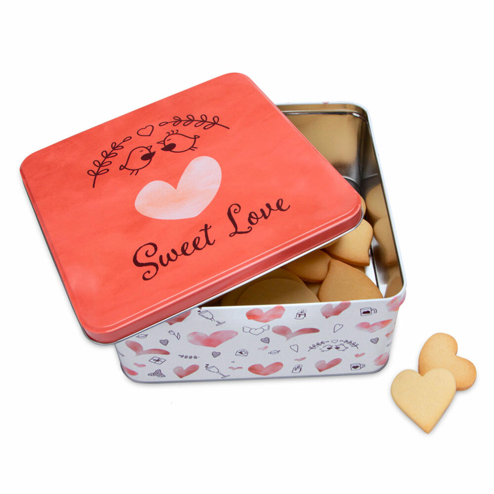 Städter biscuit tin Sweet Love square, cookie tin, biscuit tin, tin can, cookie tin, tinplate, 21 x 21 cm, 710153