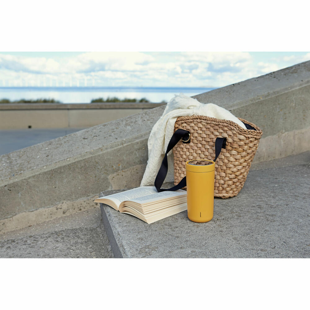 Stelton Thermobecher To Go Click, Isolierbecher, Edelstahl, Kunststoff, Poppy Yellow, 200 ml, 675-43