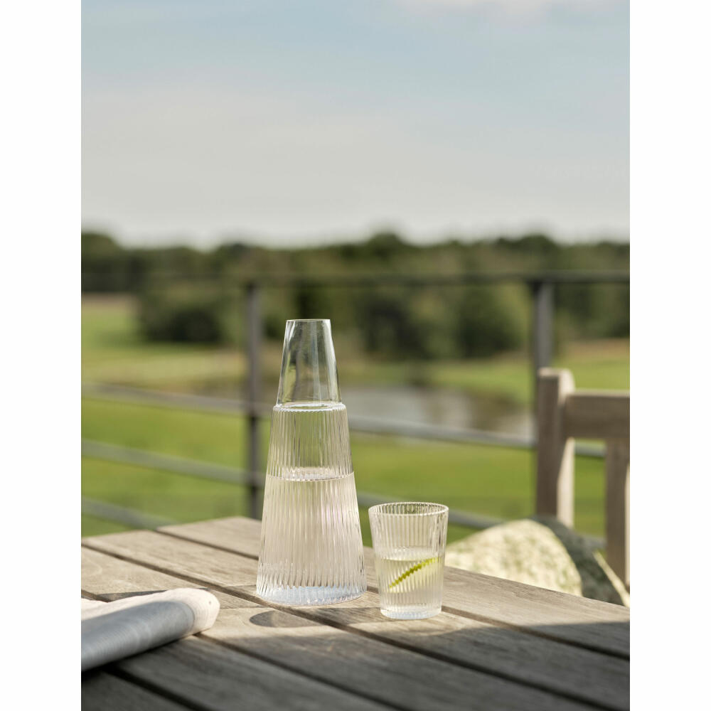 Stelton Karaffe Pilastro mit Glas, Wasserkaraffe, Glas, Transparent, 1 L, X-507