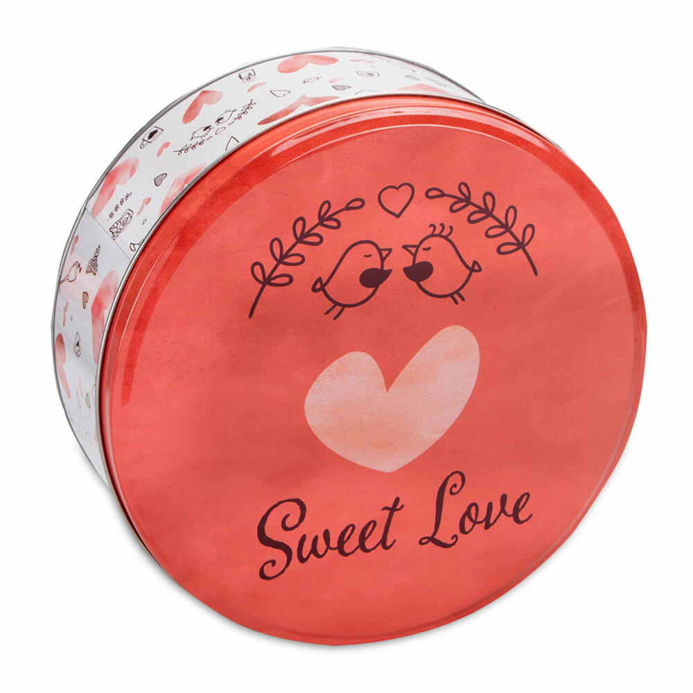 Städter biscuit tin Sweet Love Round, cookie tin, biscuit tin, tin can, cookie tin, tinplate, Ø 22 cm, 710122