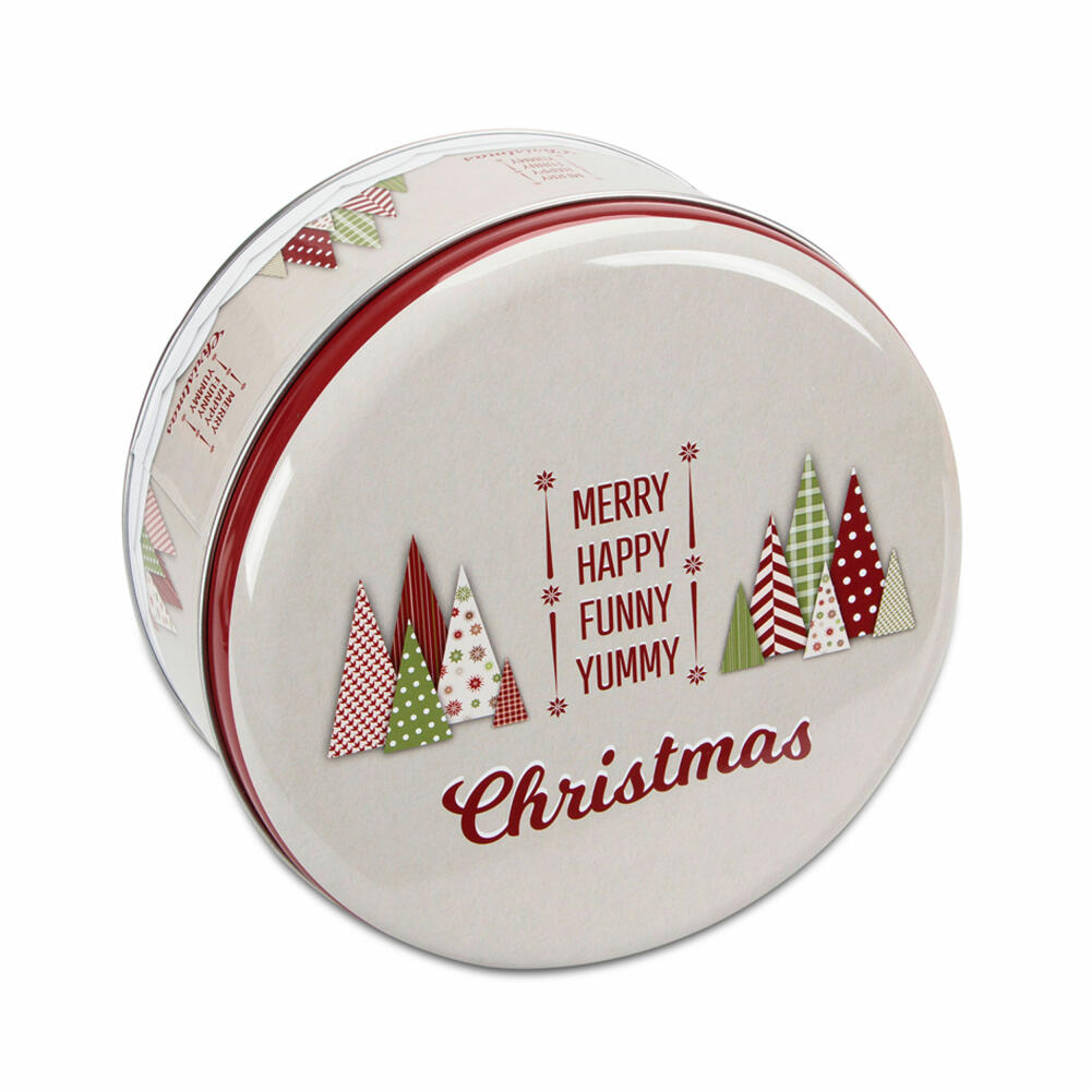 Städter biscuit tin Yummy Christmas round, cookie tin, biscuit tin, tin can, cookie tin, tinplate, Ø 16.5 cm, 710016