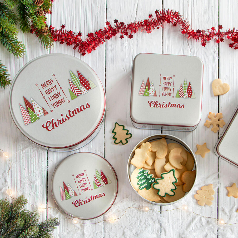 Städter biscuit tin Yummy Christmas round, cookie tin, biscuit tin, tin can, cookie tin, tinplate, Ø 16.5 cm, 710016