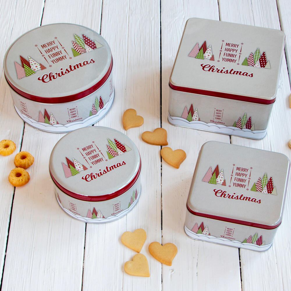 Städter biscuit tin Yummy Christmas round, cookie tin, biscuit tin, tin can, cookie tin, tinplate, Ø 22 cm, 710009