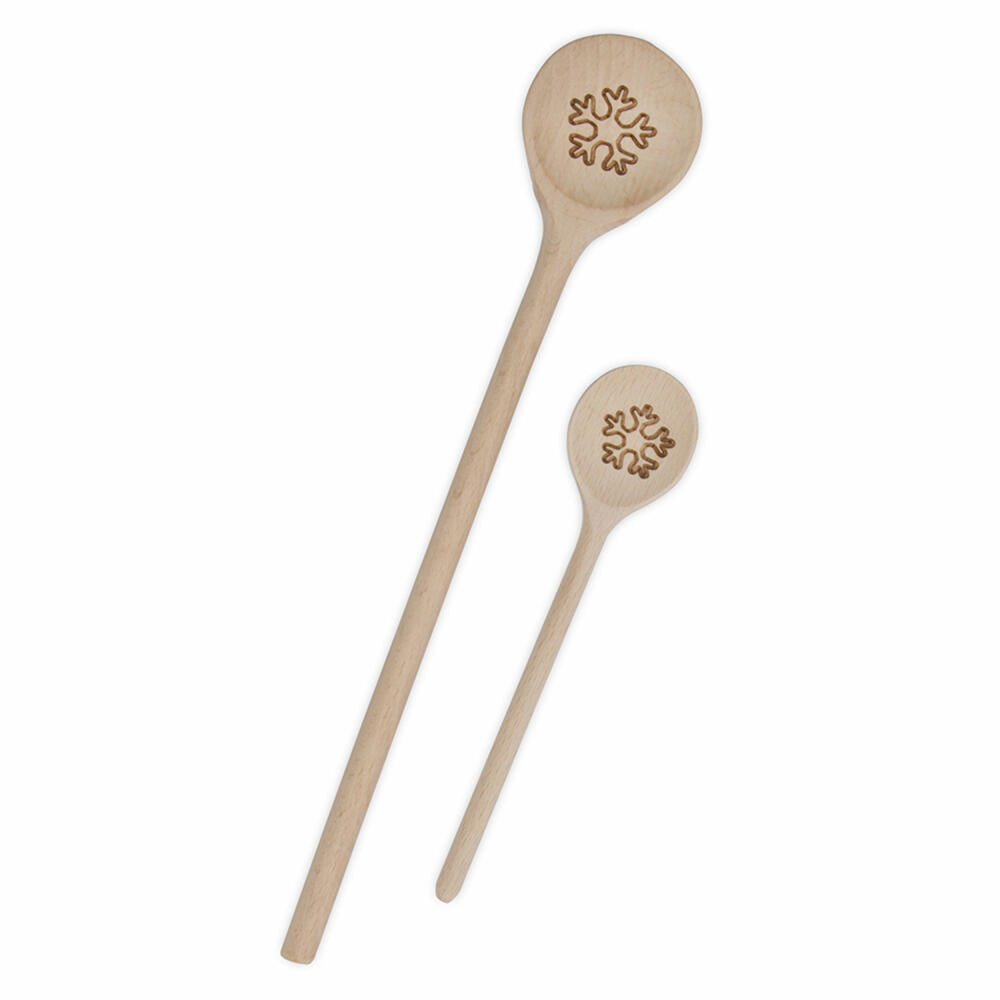 Städter Cooking Spoon Snowflake Round, Cooking Spoon, Stirring Spoon, Kitchen Spoon, Kitchen Aid, Wood, 28 cm, 815131