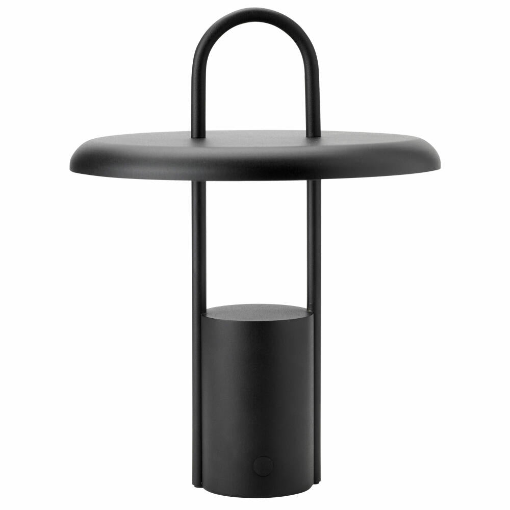 Stelton LED-Leuchte Pier Black, drahtlos, Ladung via USB, Eisen, Kunststoff, Schwarz, 25 cm, 614