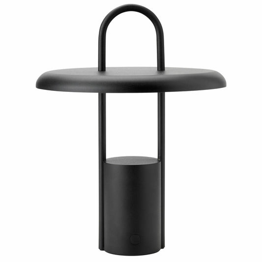 Stelton LED-Leuchte Pier Black, drahtlos, Ladung via USB, Eisen, Kunststoff, Schwarz, 25 cm, 614