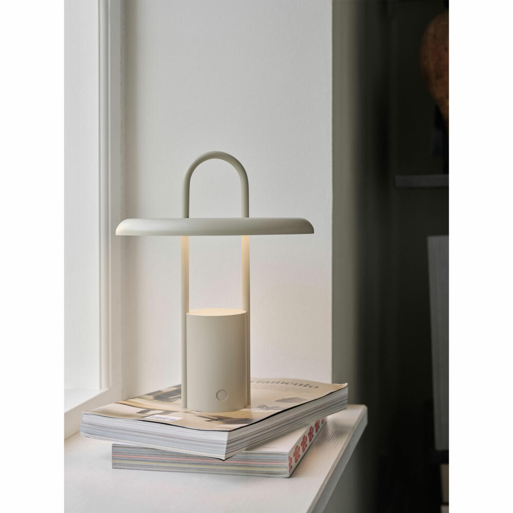 Stelton LED-Leuchte Pier Sand, drahtlos, Ladung via USB, Eisen, Kunststoff, 25 cm, 614-1