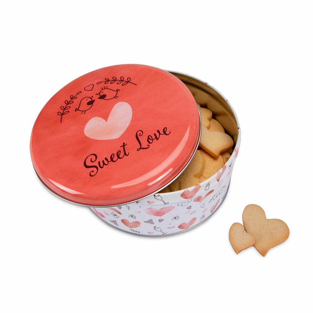 Städter biscuit tin Sweet Love Round, cookie tin, biscuit tin, tin can, cookie tin, tinplate, Ø 16.5 cm, 710139