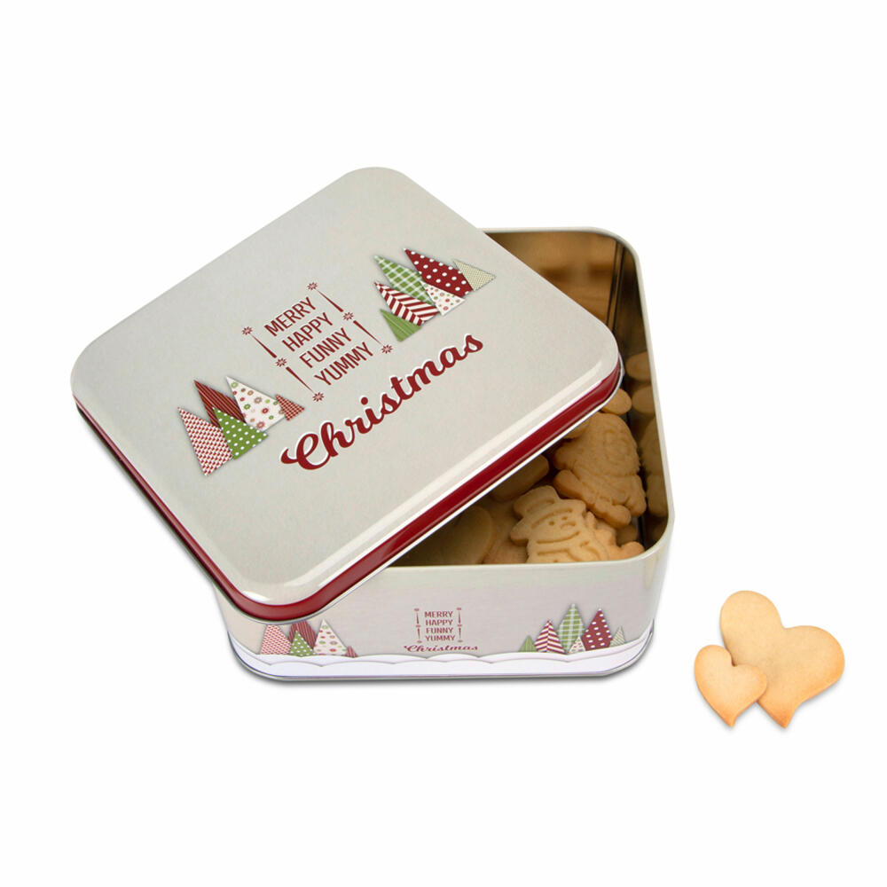 Städter biscuit tin Yummy Christmas square, cookie tin, biscuit tin, tin can, cookie tin, tinplate, 16.5 x 16.5 cm, 710023