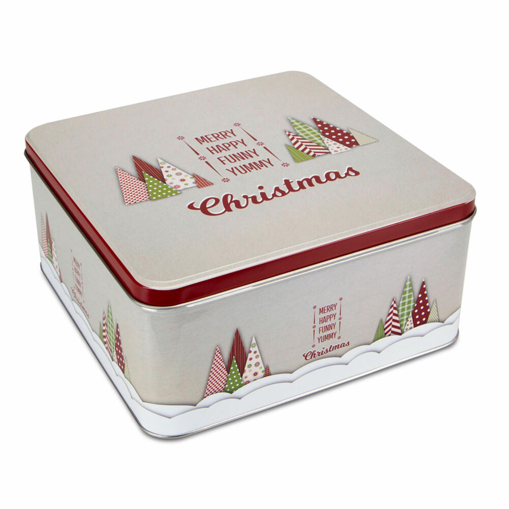 Städter biscuit tin Yummy Christmas square, cookie tin, biscuit tin, tin can, cookie tin, tinplate, 21 x 21 cm, 710030