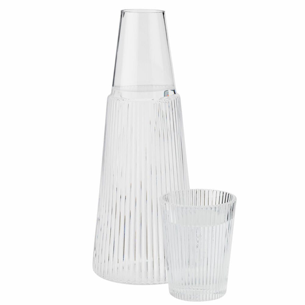 Stelton Karaffe Pilastro mit Glas, Wasserkaraffe, Glas, Transparent, 1 L, X-507