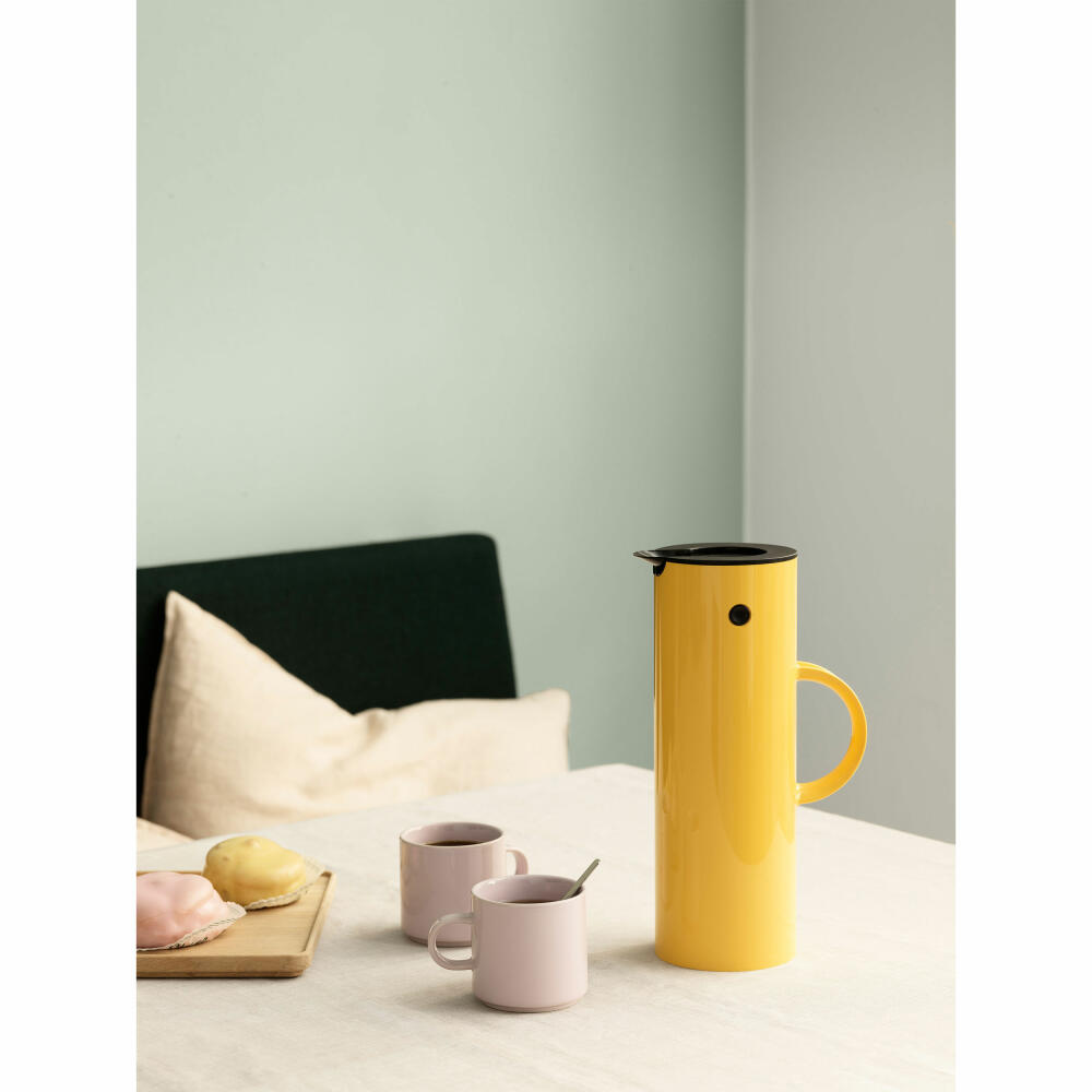 Stelton insulated jug EM77, thermo jug, coffee jug, plastic, glass, Poppy Yellow, 1 L, 983