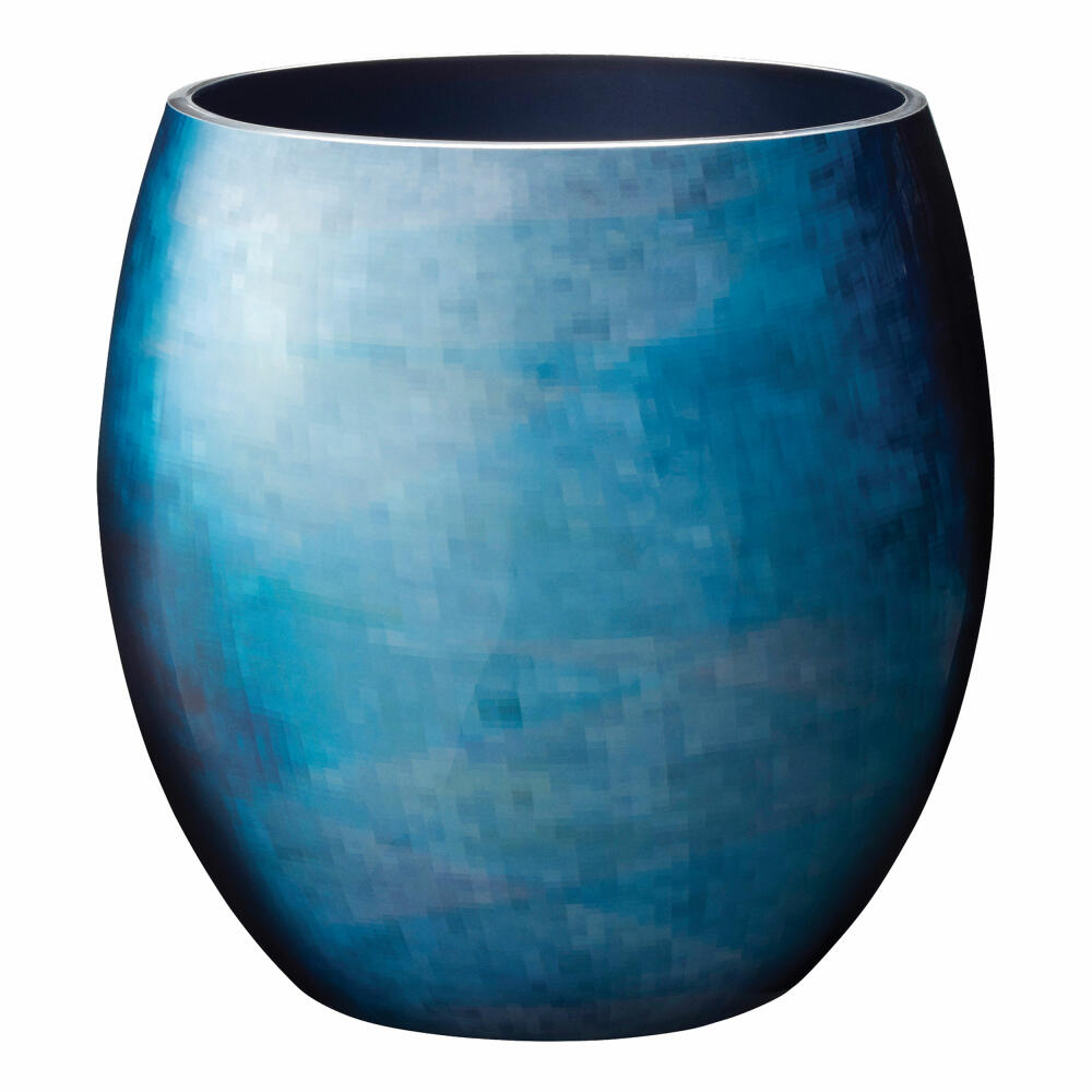 Stelton Stockholm Vase L Horizon, Dekovase, Blumenvase, Aluminium, Emaille, Blau, Ø 22.5 cm, 451-22