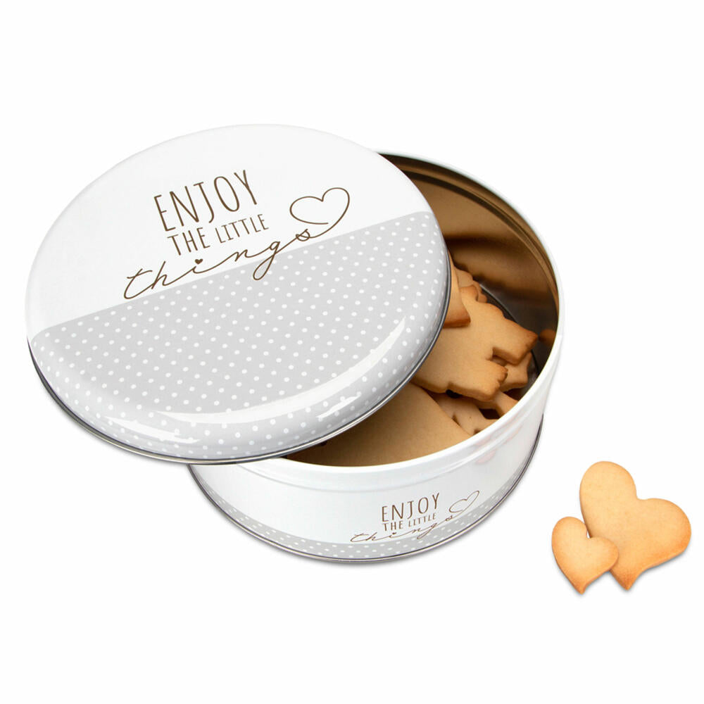 Städter biscuit tin Enjoy the little things Round, cookie tin, biscuit tin, tin can, cookie tin, tinplate, Ø 16.5 cm, 710214