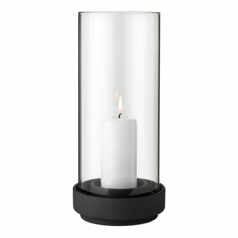 Stelton storm lantern Hurricane large, lantern, stoneware, glass, black, 29 cm, 496