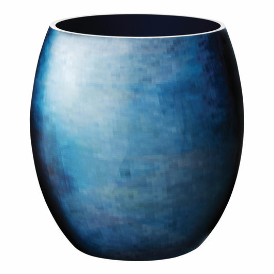 Stelton Stockholm Vase M Horizon, Dekovase, Blumenvase, Aluminium, Emaille, Blau, Ø 18 cm, 451-21