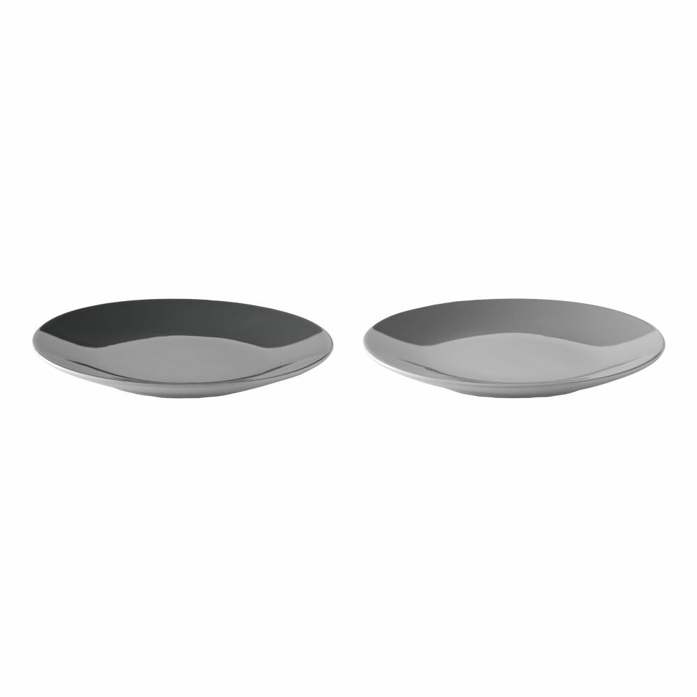 Stelton Emma Teller Grey, 2er Set, Speiseteller, Geschirr, Steinzeug, Grau, 18 cm, x-209-1