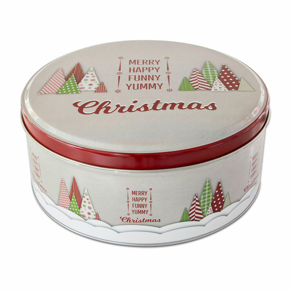 Städter biscuit tin Yummy Christmas round, cookie tin, biscuit tin, tin can, cookie tin, tinplate, Ø 22 cm, 710009