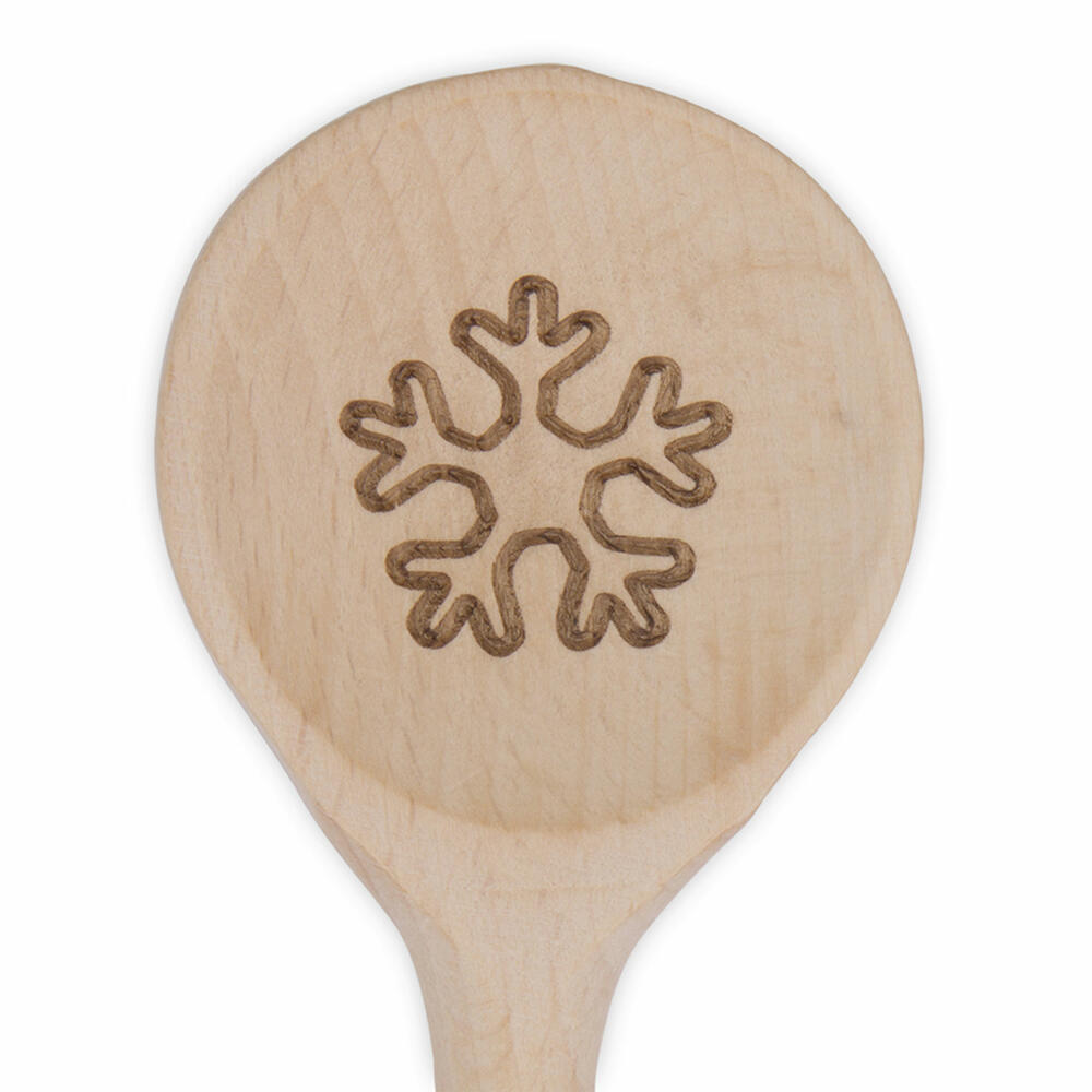 Städter Cooking Spoon Snowflake Round, Cooking Spoon, Stirring Spoon, Kitchen Spoon, Kitchen Aid, Wood, 28 cm, 815131