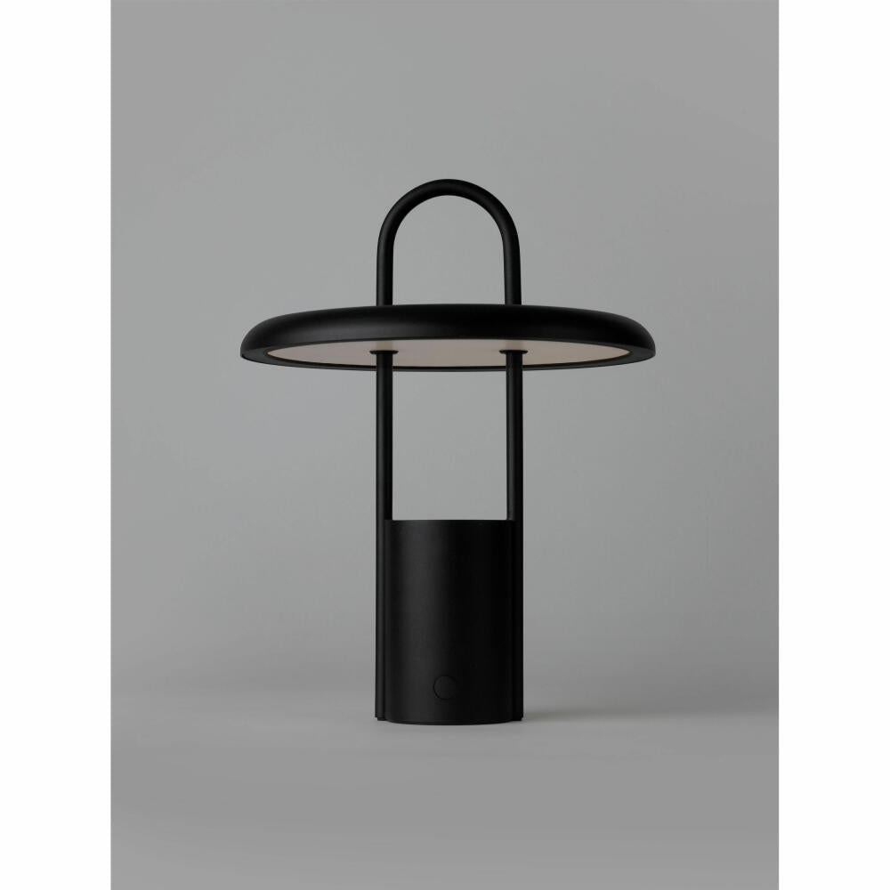 Stelton LED-Leuchte Pier Black, drahtlos, Ladung via USB, Eisen, Kunststoff, Schwarz, 25 cm, 614