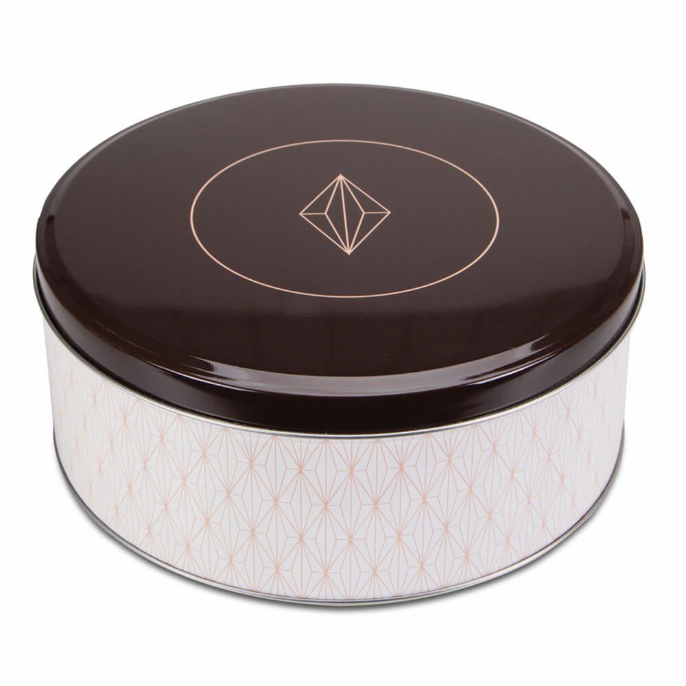 Städter Biscuit Tin Vanilla Diamonds Round, Cookie Tin, Pastry Tin, Tin Can, Biscuit Tin, Tinplate, Ø 22 cm, 710047